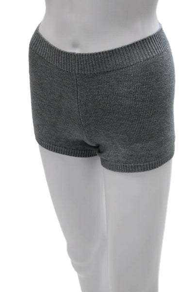 Guizio Unisex Designer Solid Gray Shorts Size 2XS