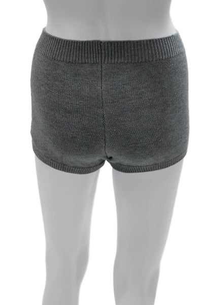 Guizio Unisex Designer Solid Gray Shorts Size 2XS