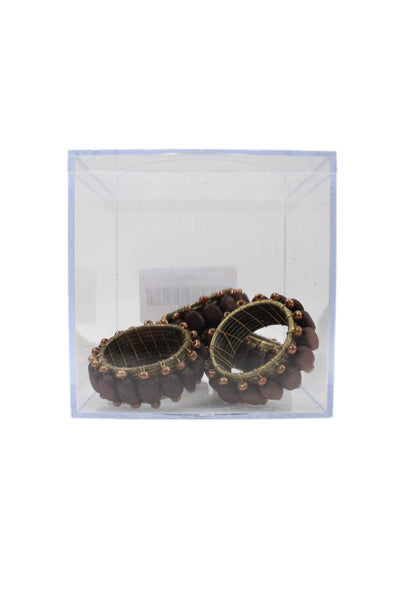 R.J. Graziano Brown Bronze Tone Beaded Napkin Rings Set Of 5