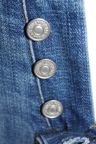 7 For All Mankind Women Boyfriend Cropped Blue Jeans 25in Size 26