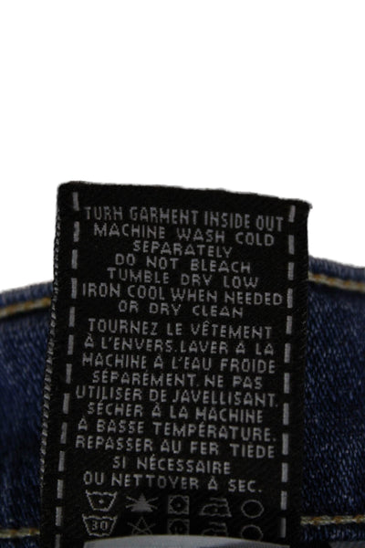 7 For All Mankind Women Boyfriend Cropped Blue Jeans 25in Size 26