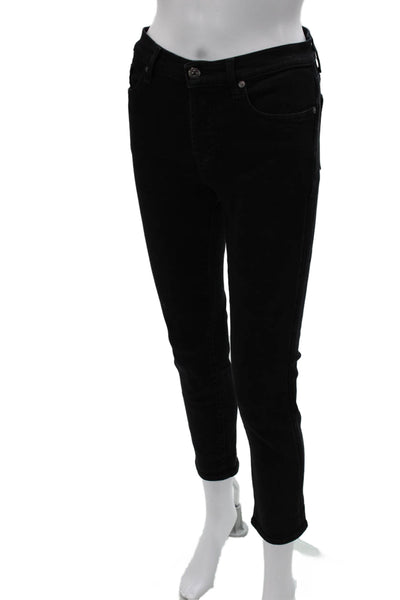 7 For All Mankind Womens Ankle Skinny Black Jeans Size 24