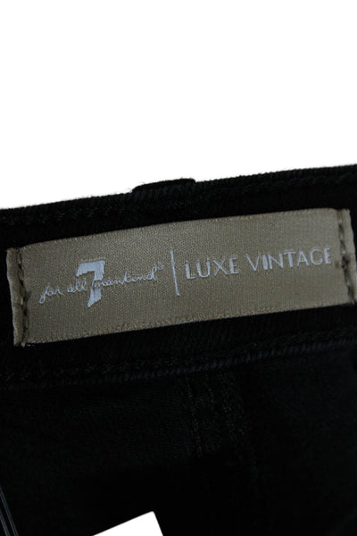 7 For All Mankind Womens Ankle Skinny Black Jeans Size 24