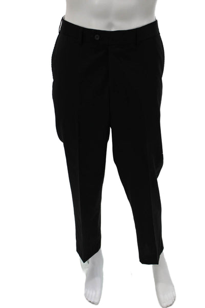 Hiltl Mens Dress Pants Black Wool Classic Big Tall Size 36