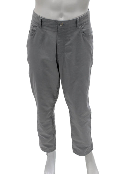 Peter Millar Mens Chinos Gray Button 100% Polyester Size 36