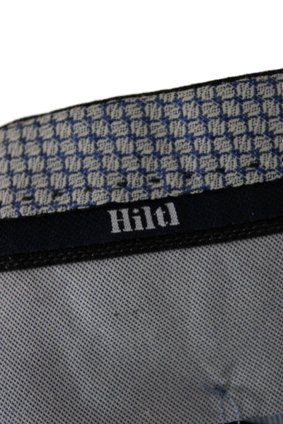 Hiltl Mens Ankle Dress Pants Black 100% Wool Solid Button Classic Size 36