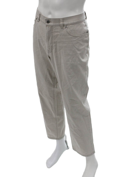 Hiltl Mens Chino Cropped Ankle Gray Cotton Blend Pants Size 36