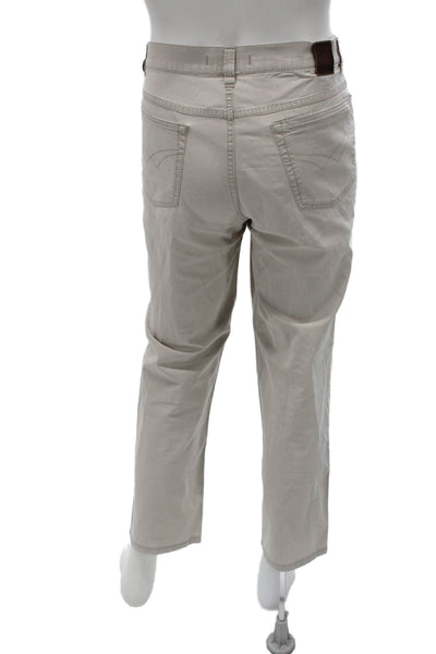 Hiltl Mens Chino Cropped Ankle Gray Cotton Blend Pants Size 36