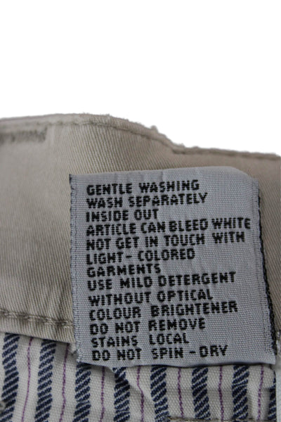 Hiltl Mens Chino Cropped Ankle Gray Cotton Blend Pants Size 36