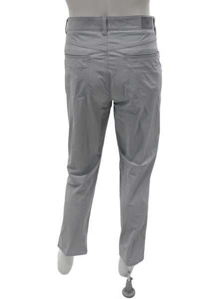 Peter Millar Men Gray Ankle Cropped Pants Recycled Nylon Spandex Button Size 36