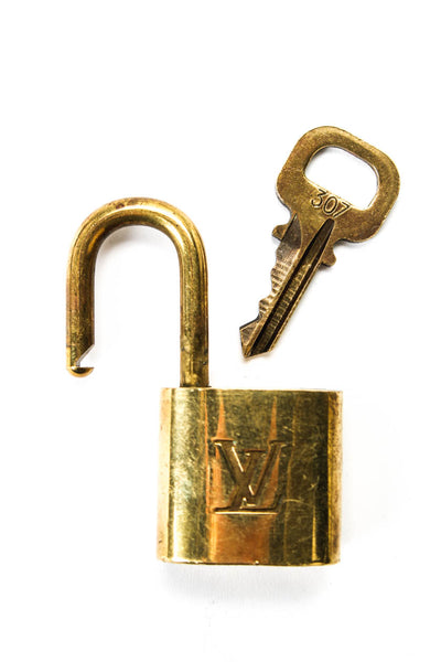 Louis Vuitton Gold Tone Brass 307 Lock & Key Set