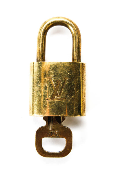 Louis Vuitton Gold Tone Brass 307 Lock & Key Set