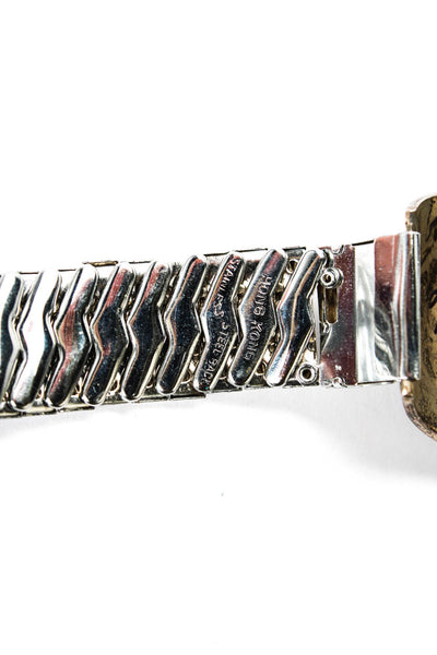 Designer Unisex 925 Silver + S Steel Turquoise + Coral Southwest Watch Band 6"