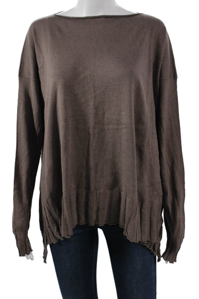 Planet Women Pullover Sweater Brown Bohemian Long Sleeve Size One Size