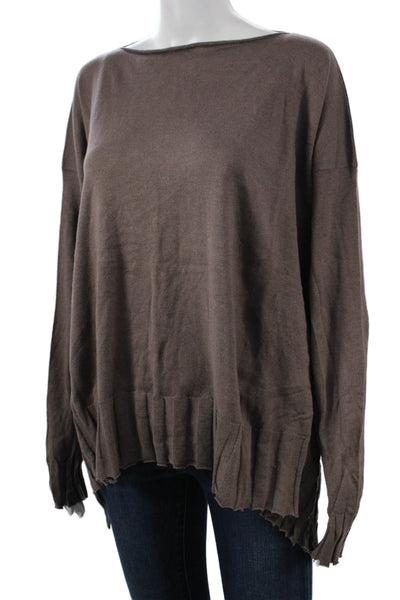 Planet Women Pullover Sweater Brown Bohemian Long Sleeve Size One Size