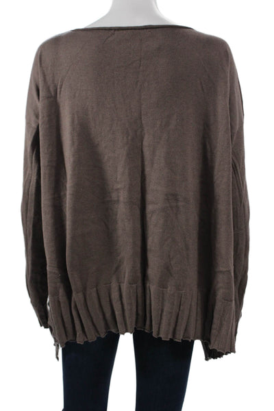 Planet Women Pullover Sweater Brown Bohemian Long Sleeve Size One Size