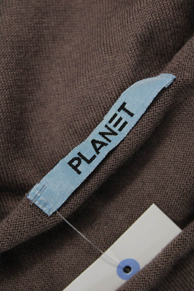 Planet Women Pullover Sweater Brown Bohemian Long Sleeve Size One Size