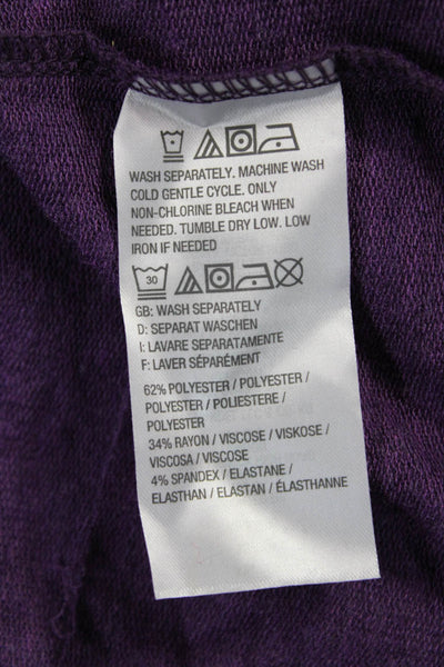 H By Halston Womens Purple Turtleneck Tunic Long Sleeve Rayon Spandex Size XL