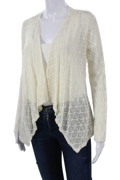 Papillon Blanc Unisex Beige Geometric Cardigan Long Sleeve Size M
