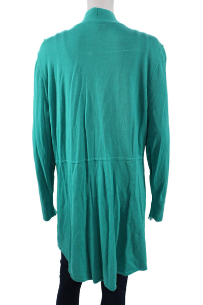 Isaac Mizrahi Women Cardigan Green Long Sleeve 60% Cotton 40% Rayon Size XL