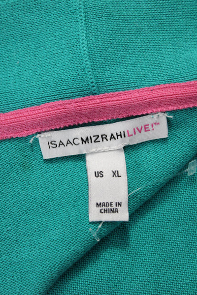Isaac Mizrahi Women Cardigan Green Long Sleeve 60% Cotton 40% Rayon Size XL