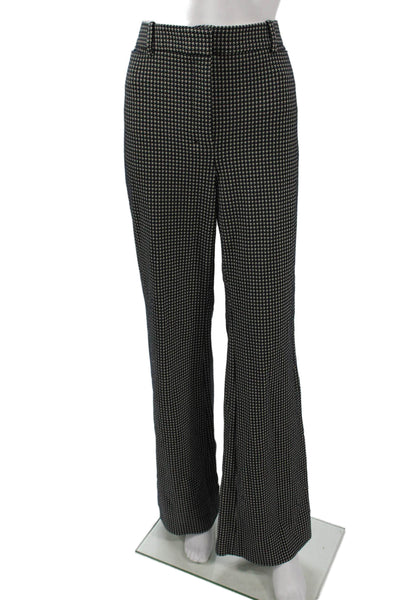 M.M. Lafleur Womens Black Check Dress Pants Hook & Eye Size 8