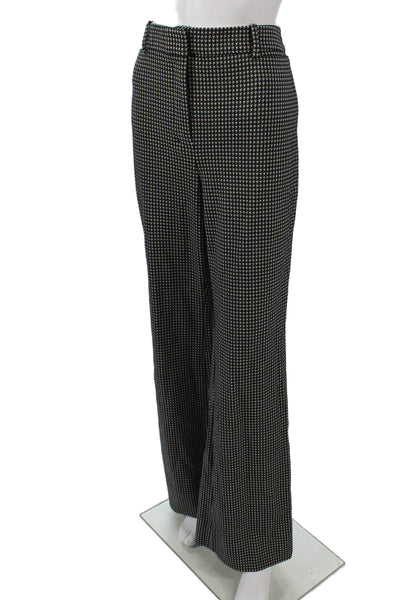 M.M. Lafleur Womens Black Check Dress Pants Hook & Eye Size 8