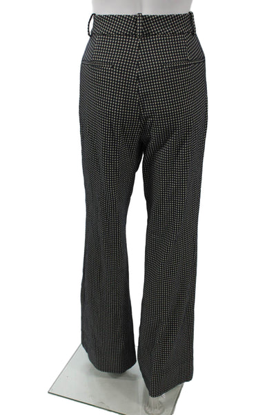 M.M. Lafleur Womens Black Check Dress Pants Hook & Eye Size 8