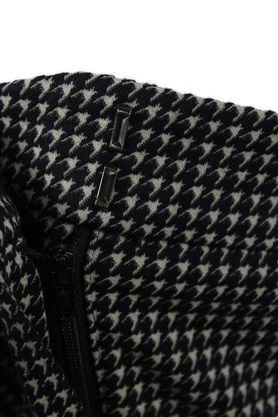 M.M. Lafleur Womens Black Check Dress Pants Hook & Eye Size 8