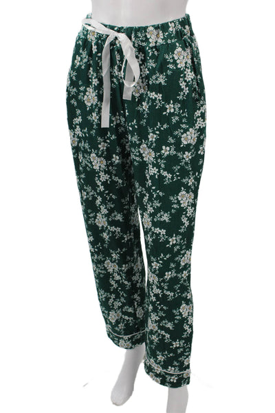 Ekouaer Womens Pajama Pants Green Floral 95% Rayon 5% Spandex Size S
