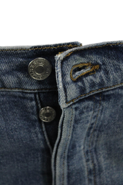 Re/Done Women High Rise Ankle Cropped Blue Jeans Size 29