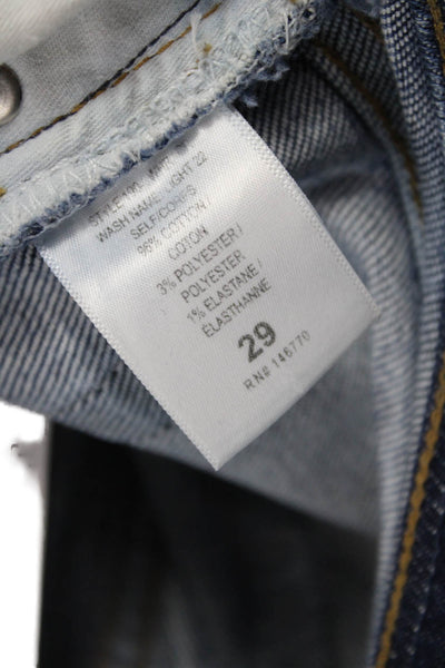 Re/Done Women High Rise Ankle Cropped Blue Jeans Size 29
