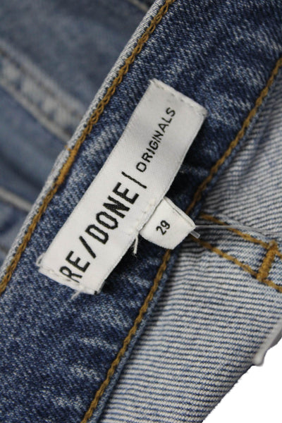 Re/Done Women High Rise Ankle Cropped Blue Jeans Size 29