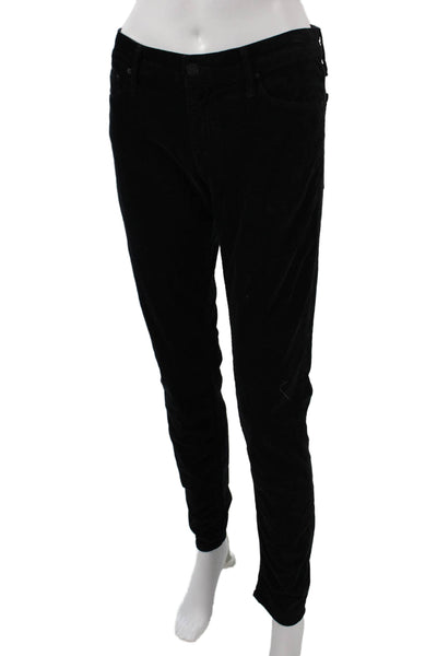 Mother Women Jegging Black Button 98% Cotton Stretch Inseam 30 Size 30