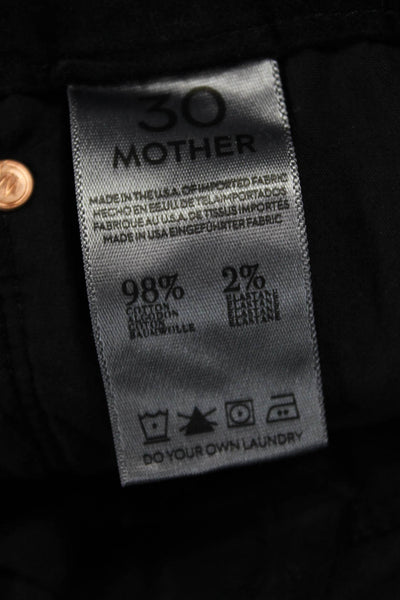 Mother Women Jegging Black Button 98% Cotton Stretch Inseam 30 Size 30