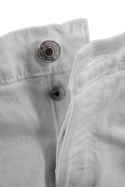 Re/Done Women Ankle Cropped Jeans White High Rise Size 29