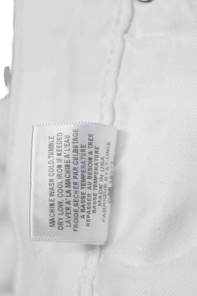 Re/Done Women Ankle Cropped Jeans White High Rise Size 29
