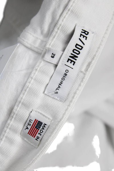 Re/Done Women Ankle Cropped Jeans White High Rise Size 29