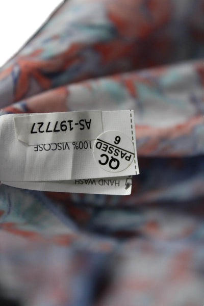 Poupette St. Barth Women Peasant Maxi Skirt Blue Floral Viscose Size S