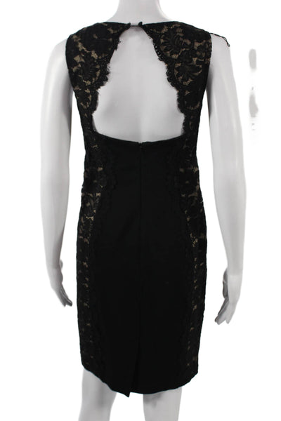 Aidan Mattox Women Sheath Pencil Dress Black Sleeveless Square Neck Size 4