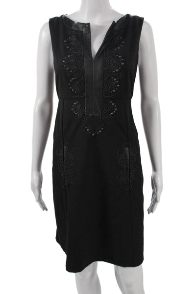 Nanette Lepore Women Black Sleeveless Sheath Mid-Calf Dress Size 4