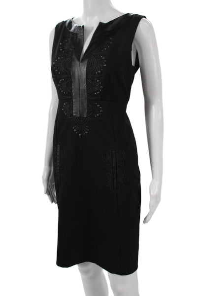 Nanette Lepore Women Black Sleeveless Sheath Mid-Calf Dress Size 4