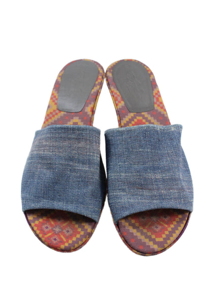 Theodora & Callum Womens Platform Wedge Sandals Multi Colored Size 8.5 Medium