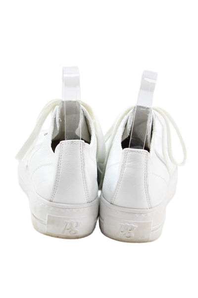 Paul Green Mens Leather Lace Up Low Top Platform Sneakers White Size 5.5