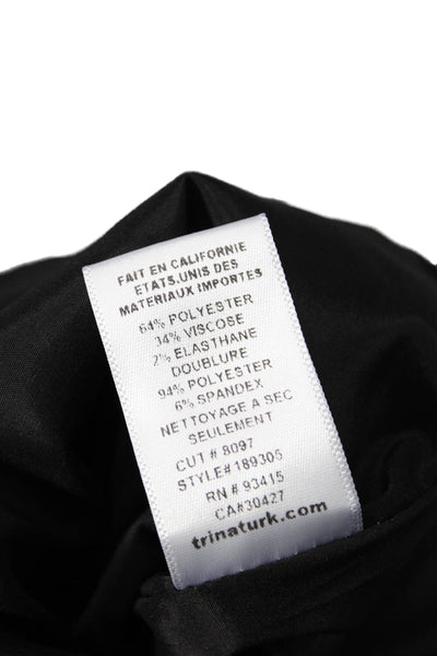 Trina Turk Womens Sheath Dress Green Crew Neck 3/4 Sleeve Short Zip Size M