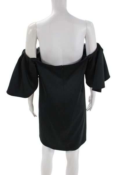 Cynthia Rowley Womens Black Short Sleeve Shift Dress Polyester Size 10