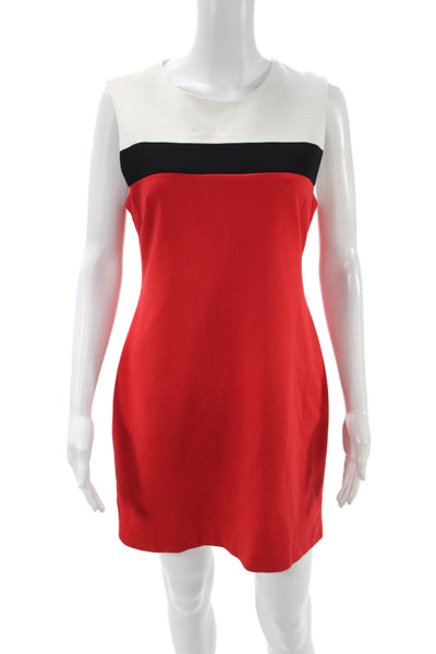 Trina Turk Women Shift Dress Black Sleeveless Round Neck Short Size 6