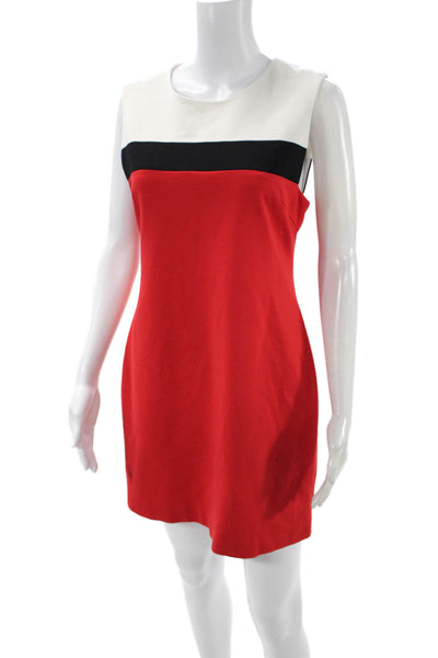 Trina Turk Women Shift Dress Black Sleeveless Round Neck Short Size 6
