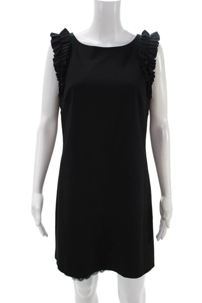 Trina Turk Women Shift Dress Black Sleeveless Zip Short Size 8