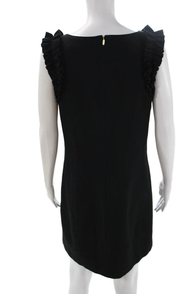 Trina Turk Women Shift Dress Black Sleeveless Zip Short Size 8